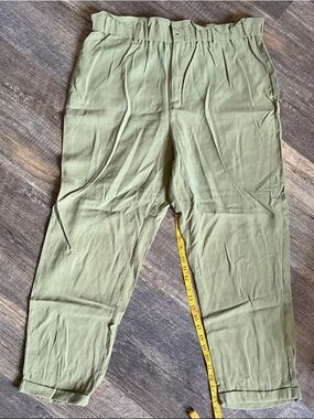 Zac & Rachel Olive-Tone Relaxed Tapered Chinos Size 14